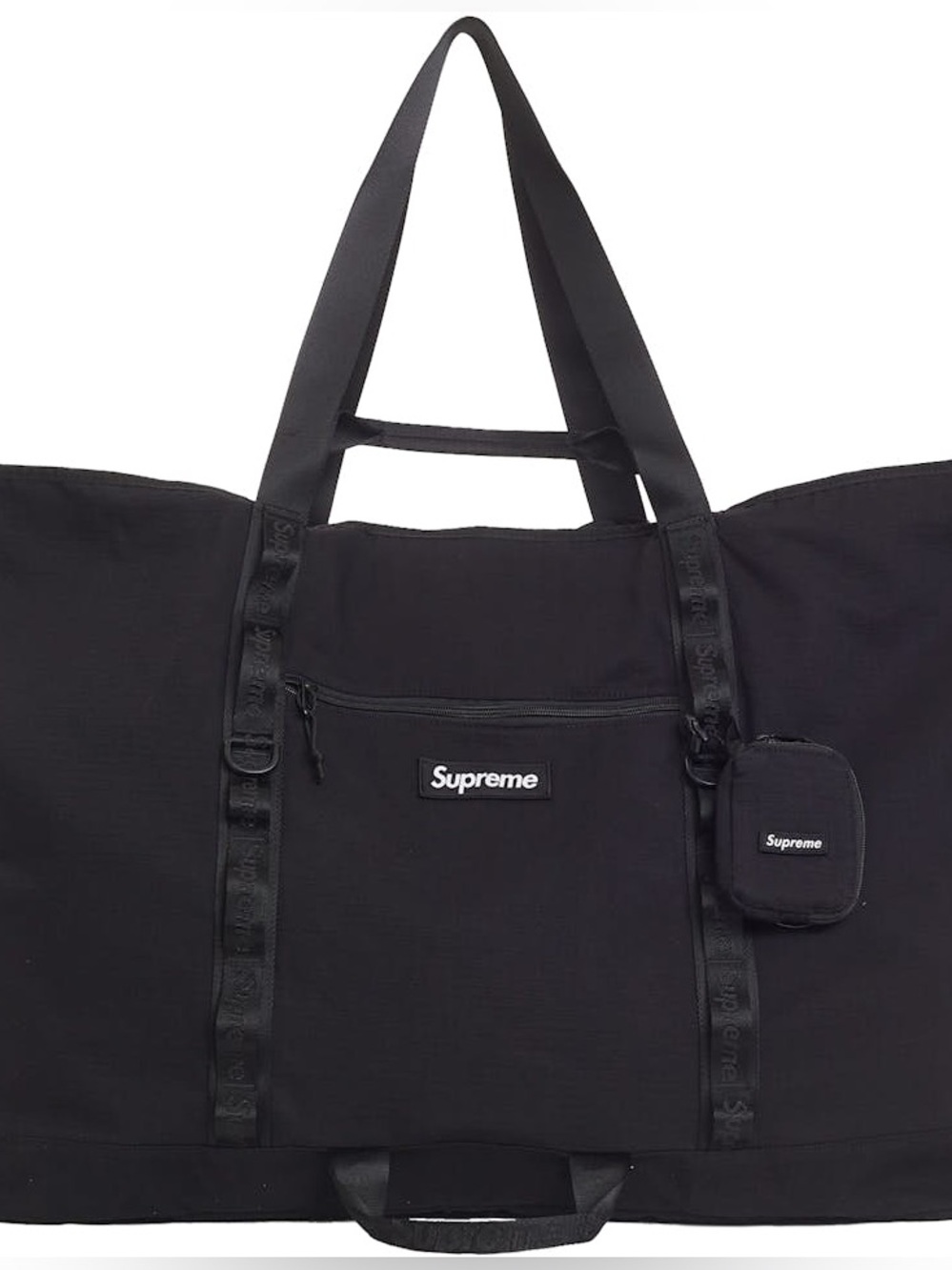 SUPREME LOGO TOTE BAG BLACK